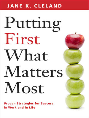 cover image of Putting First What Matters Most